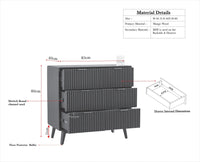 Bengaluru Solid Wood Wide Six Drawer Chest of Drawers - Sideboard - Furniselan Slate-Grey