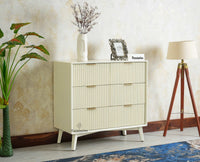 Bengaluru Solid Wood Wide Six Drawer Chest of Drawers Furniselan Frosty White
