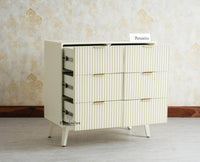 Bengaluru Solid Wood Wide Six Drawer Chest of Drawers Furniselan Frosty White