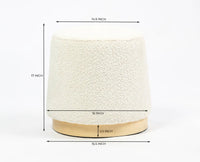 Bennie Joy PlyWood Pouf- Cotton  – Solid Wood Modern Dining Chair for Home & Restaurant White
