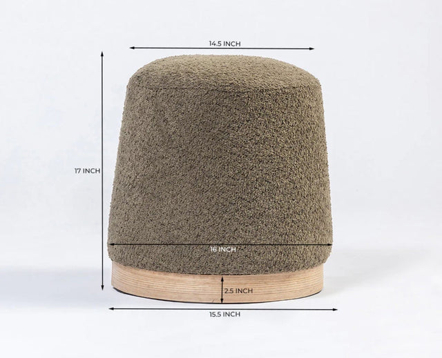 Bennie Joy PlyWood Pouf- Cotton  – Solid Wood Modern Dining Chair for Home & Restaurant Grey