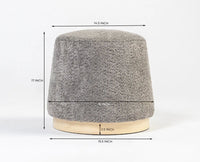 Bennie Joy PlyWood Pouf- Cotton  – Solid Wood Modern Dining Chair for Home & Restaurant Grey