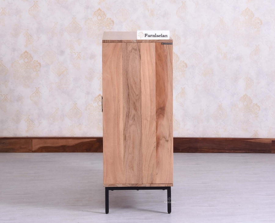 Berlin Wooden Two Door Cabinet - Sideboard - Furniselan Natural Finish
