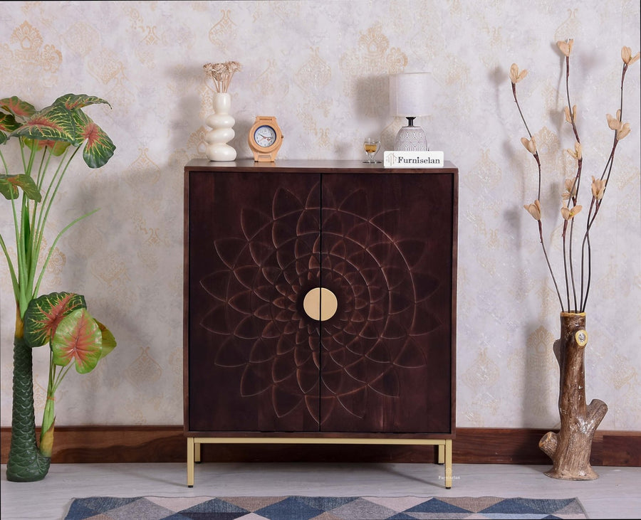 Berlin Wooden Two Door Cabinet - Sideboard - Furniselan Grey Finish