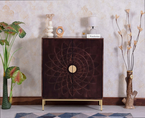 Berlin Wooden Two Door Cabinet - Sideboard - Furniselan Grey Finish