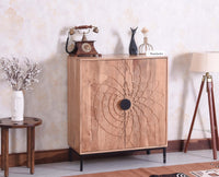 Berlin Wooden Two Door Cabinet - Sideboard - Furniselan Natural Finish