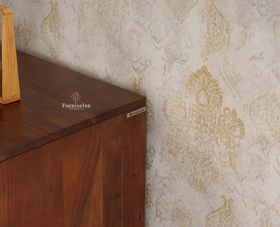 Berlin Wooden Two Door Cabinet Furniselan - Brown Finish