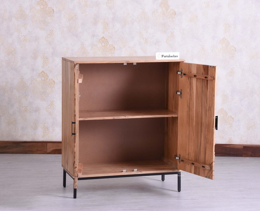 Berlin Wooden Two Door Cabinet - Sideboard - Furniselan Natural Finish