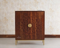 Berlin Wooden Two Door Cabinet Furniselan - Brown-Finish