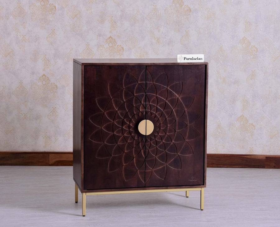Berlin Wooden Two Door Cabinet - Sideboard - Furniselan Grey Finish