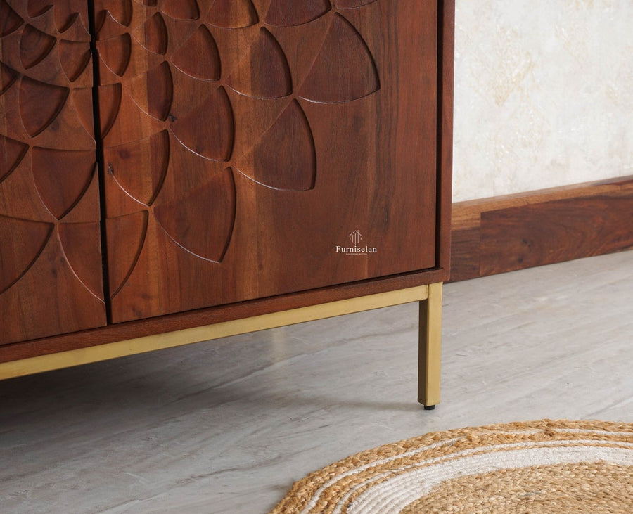 Berlin Wooden Two Door Cabinet Furniselan - Brown Finish