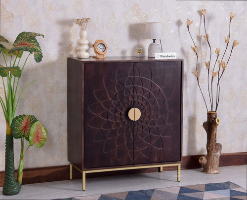 Berlin Wooden Two Door Cabinet - Sideboard - Furniselan Grey Finish