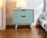 Bhopal Solid Wood Bedside Table Furniselan silt-green