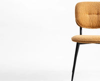 Blossom Bliss Dining Chair – Modern Upholstered Dining Chair for Home & Café Mustard Yellow