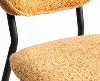 Blossom Bliss Dining Chair – Modern Upholstered Dining Chair for Home & Café Mustard Yellow