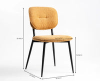 Blossom Bliss Dining Chair – Modern Upholstered Dining Chair for Home & Café Mustard Yellow