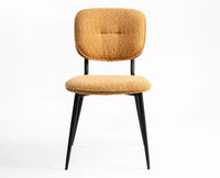 Blossom Bliss Dining Chair – Modern Upholstered Dining Chair for Home & Café Mustard Yellow