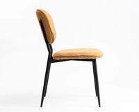 Blossom Bliss Dining Chair – Modern Upholstered Dining Chair for Home & Café Mustard Yellow