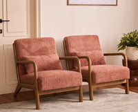 Blue Betty Arm Chair  – Modern Upholstered Dining Chair for Home & Café Rose brown