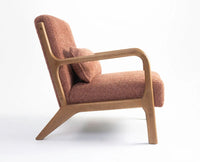 Blue Betty Arm Chair  – Modern Upholstered Dining Chair for Home & Café Rose brown