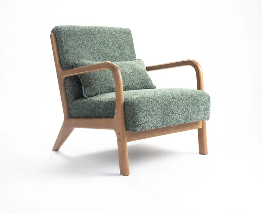 Blue Betty Arm Chair  – Modern Upholstered Dining Chair for Home & Café Green