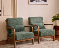 Blue Betty Arm Chair  – Modern Upholstered Dining Chair for Home & Café Green