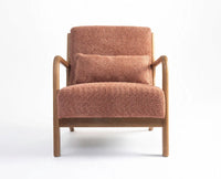 Blue Betty Arm Chair  – Modern Upholstered Dining Chair for Home & Café Rose brown