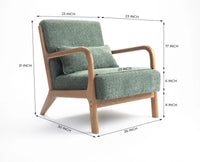 Blue Betty Arm Chair  – Modern Upholstered Dining Chair for Home & Café Green