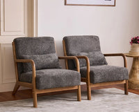 Blue Betty Arm Chair  – Modern Upholstered Dining Chair for Home & Café Grey