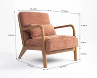 Blue Betty Arm Chair  – Modern Upholstered Dining Chair for Home & Café Rose brown