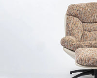 Bob Segar Cotton Chair with ottoman – Modern Upholstered  Chair for Home & Café Multi-Tone Taupe