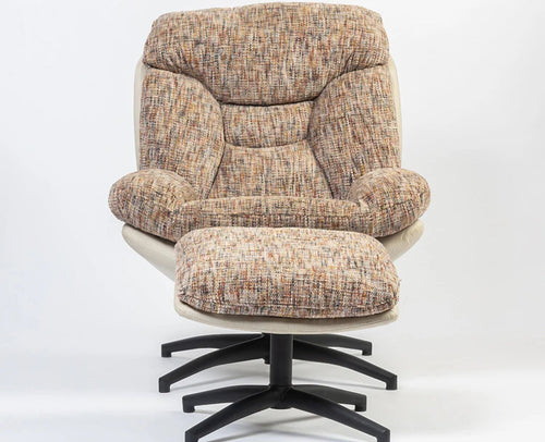 Bob Segar Cotton Chair with ottoman – Modern Upholstered  Chair for Home & Café