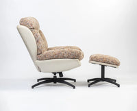 Bob Segar Cotton Chair with ottoman – Modern Upholstered  Chair for Home & Café Multi-Tone Taupe