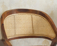 Boston Cardiff Solid Wood Rattan Arm Chair Furniselan 
Printed Fabric Teak Finish