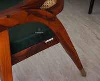 Boston Cardiff Solid Wood Rattan Arm Chair - Dining Chair - Furniselan Maple-Finish