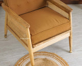 Boston Chester Wooden Rattan Arm Chair - Dining Chair - Furniselan - Natural Finish
