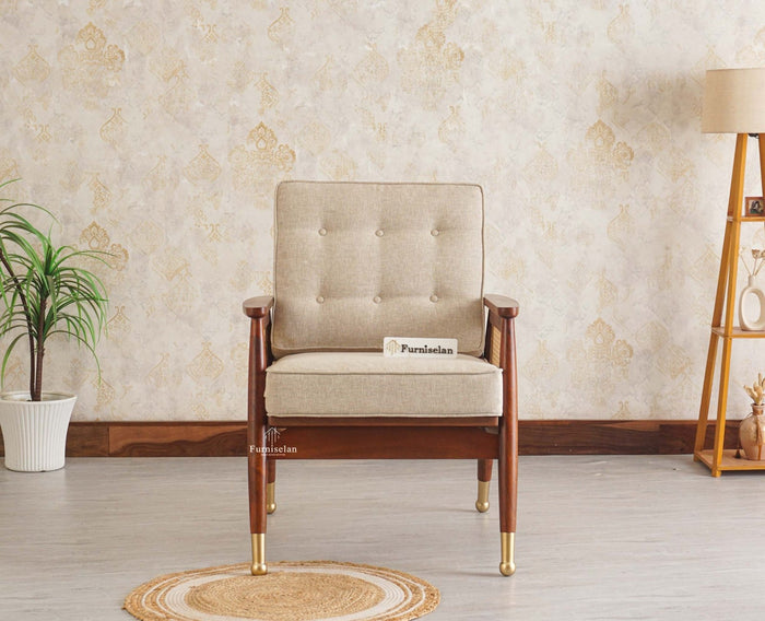 Boston Chester Wooden Rattan Arm Chair - Dining Chair - Furniselan - Brown Finish