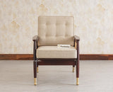 Boston Chester Wooden Rattan Arm Chair Furniselan - Grey-Finish
