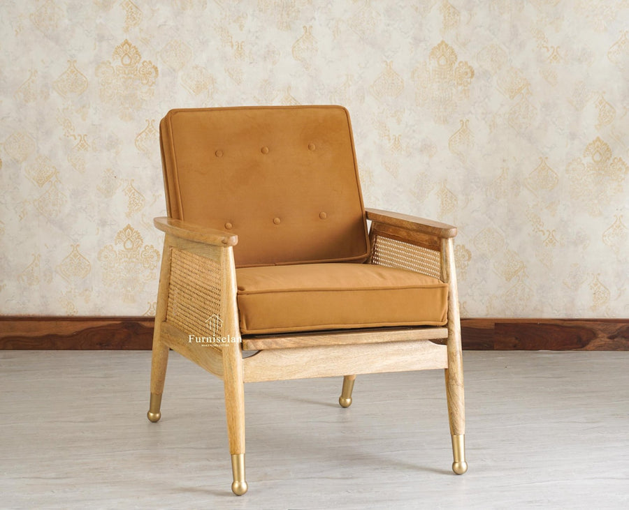 Boston Chester Wooden Rattan Arm Chair - Dining Chair - Furniselan - Natural Finish