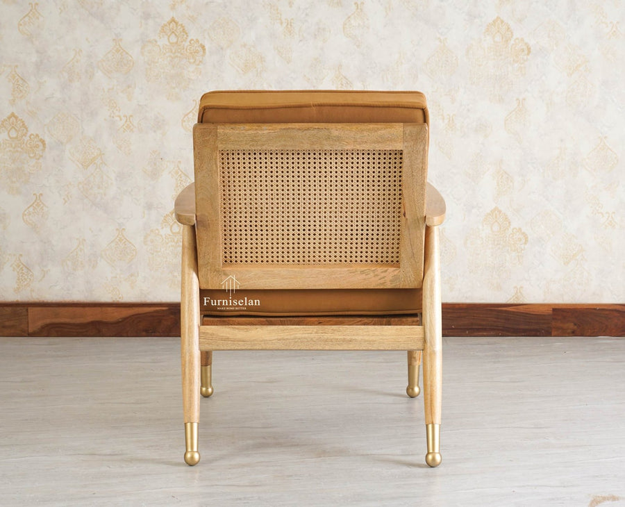 Boston Chester Wooden Rattan Arm Chair - Dining Chair - Furniselan - Natural Finish