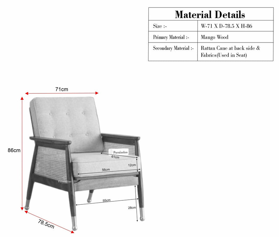 Boston Chester Wooden Rattan Arm Chair - Dining Chair - Furniselan - Natural Finish