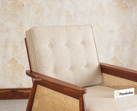 Boston Chester Wooden Rattan Arm Chair - Dining Chair - Furniselan - Brown-Finish