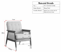 Boston Chester Wooden Rattan Arm Chair - Dining Chair - Furniselan