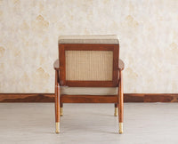 Boston Chester Wooden Rattan Arm Chair - Dining Chair - Furniselan - Brown-Finish