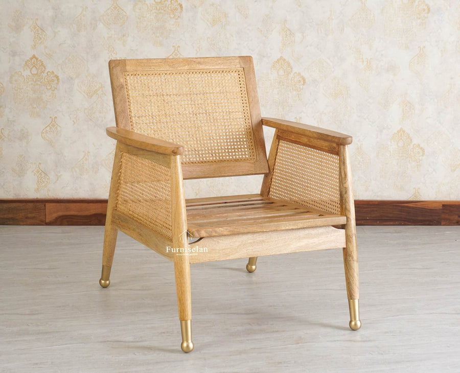 Boston Chester Wooden Rattan Arm Chair - Dining Chair - Furniselan - Natural Finish