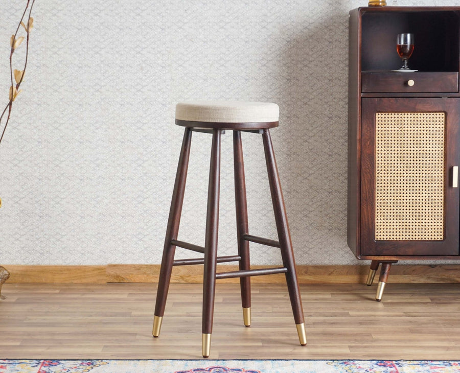 Boston Kitchen Bar Stool with Cushion Furniselan Grey-Finish