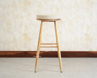 Boston Kitchen Bar Stool with Cushion Furniselan Natural Finish