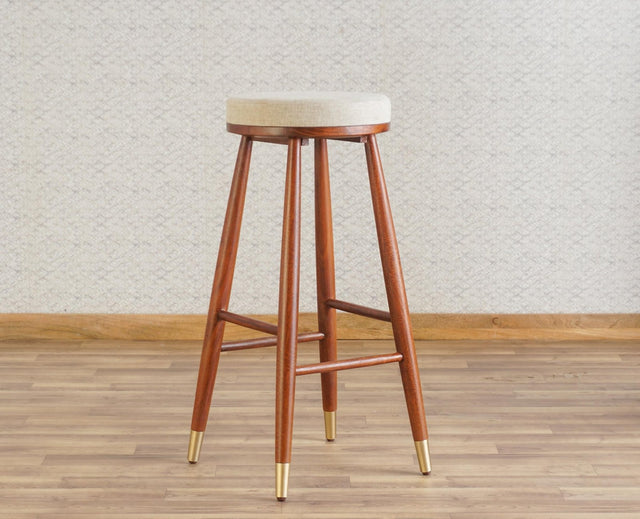 Boston Kitchen Bar Stool with Cushion Furniselan Brown-Finish