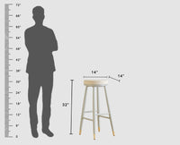 Boston Kitchen Bar Stool with Cushion Furniselan Cool-Grey 