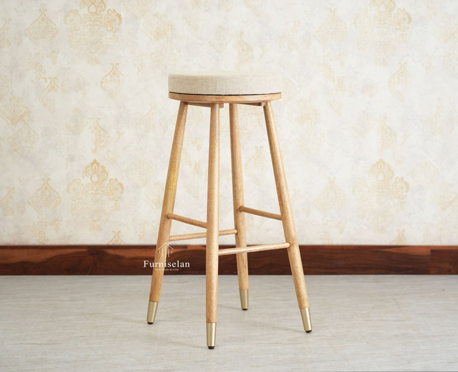 Boston Kitchen Bar Stool with Cushion Furniselan Natural Finish